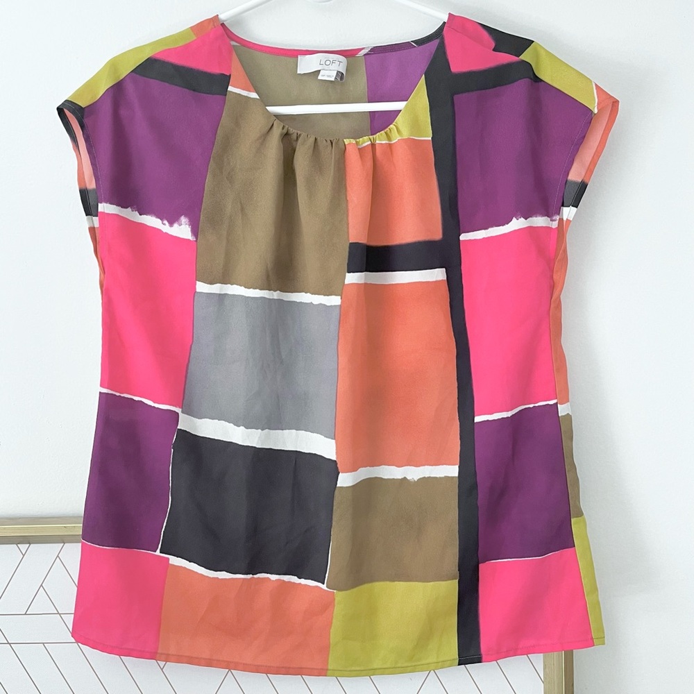 Ann Taylor Loft Color Block Top